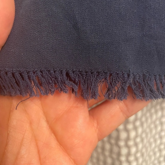 Illa Illa Strapless navy blue mini dress with frayed hem, pockets, elastic back. - Picture 5 of 13